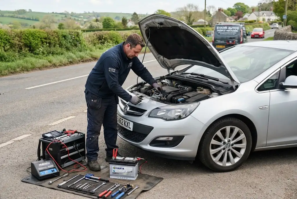 Replacing car battery by a professional mobile mechanic in the UK