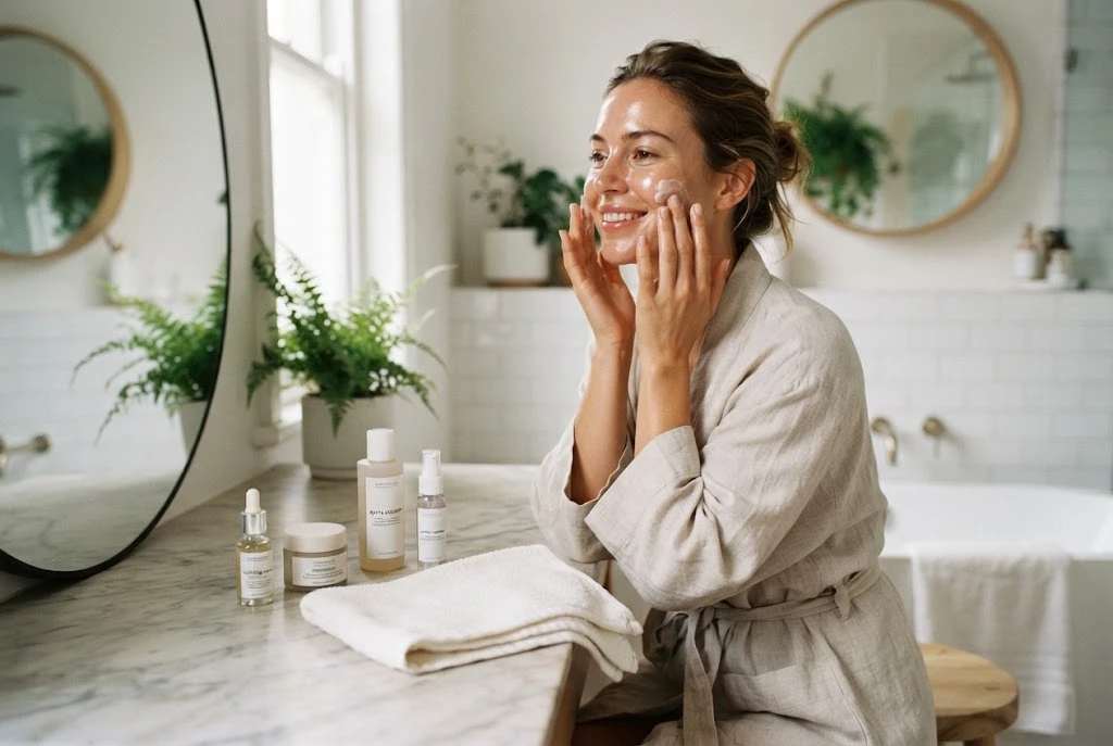skin hydration tips with moisturiser and hydrating skincare routine